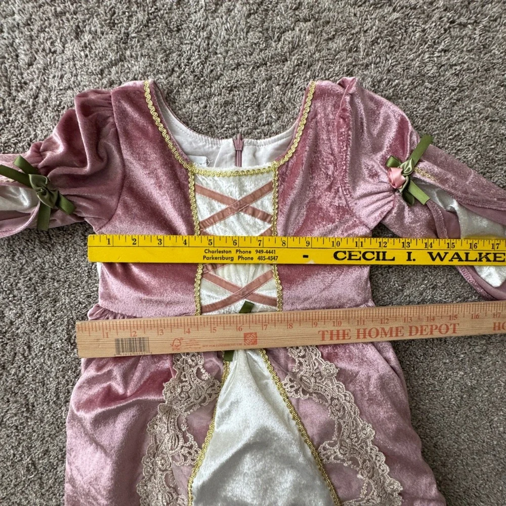 Trish Scully Child Rapunzel Pink Velvet Medieval Princess Gown Lace Dress Size 6